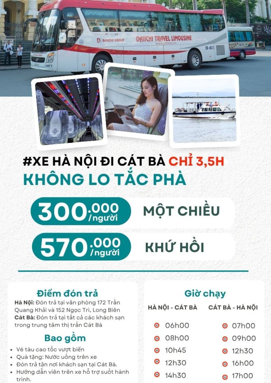 xe Hà Nội Cát Bà đi tàu cao tốc