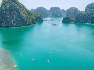 Chèo kayak khám phá vẻ đẹp vịnh Lan Hạ