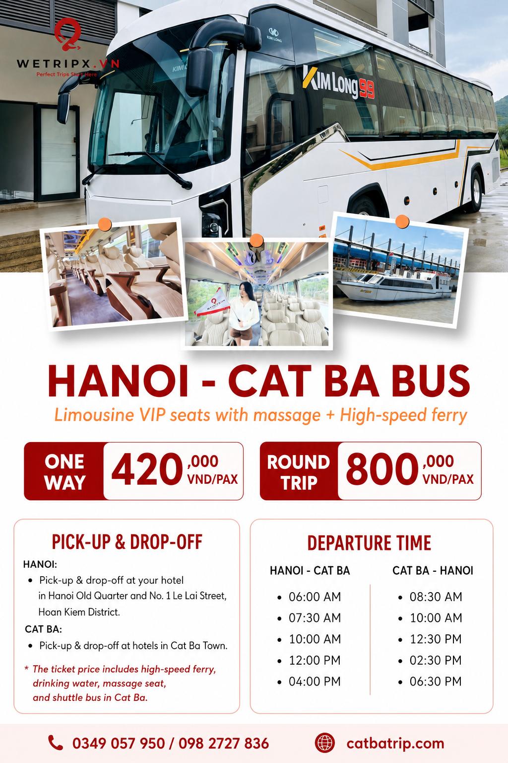 Hanoi – Cat Ba Limousine Bus Service